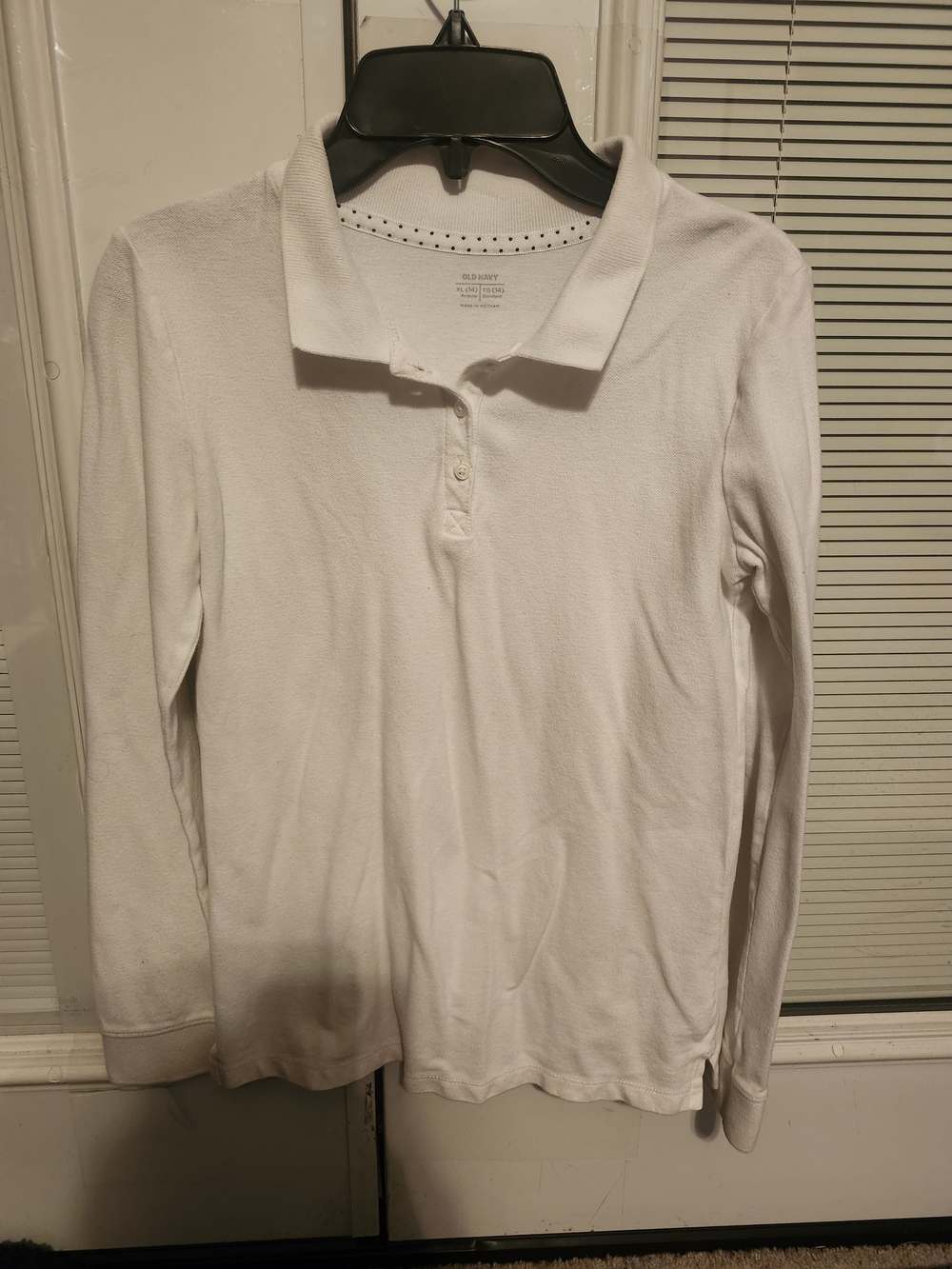 Old Navy White Long-Sleeve Polo